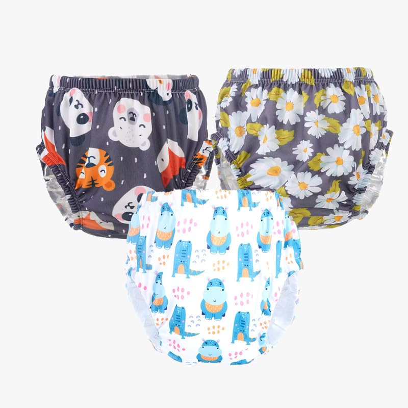 Chinmay Kids Combo of 3 Printed Underpants Reusable Adjustable for Infant Boys Girls Under Wear for Baby-image-44