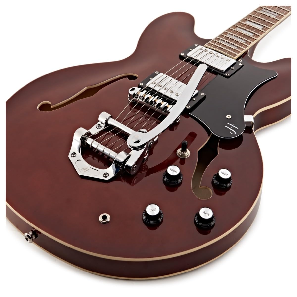 Hartwood Chitarra semi-acustica Revival Legend TR e custodia rigida, noce | Include Custodia Rigida, Vibrato Sfumato tramite Braccio Tremolo Integrato, Corpo Semi-Cavo in Tiglio, Noce