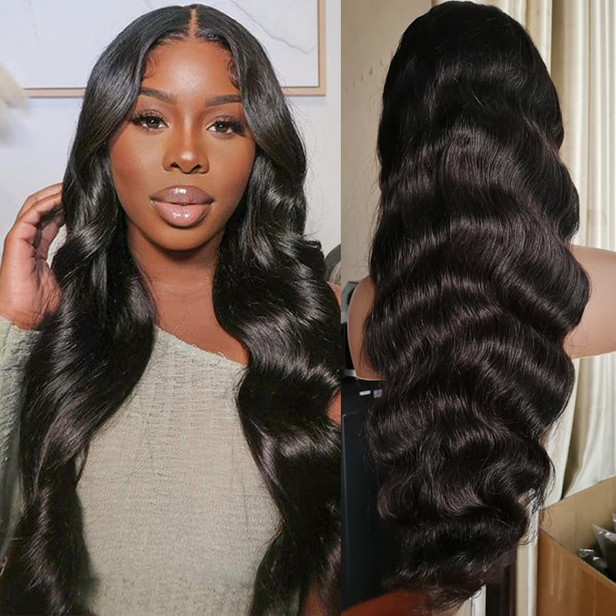 Amazon.com : ulovmly 20 Inch 5x5 Body Wave Closure Wig Wear  display picture 2