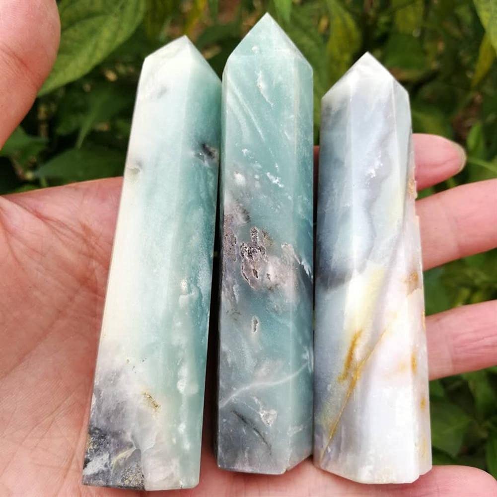 Calcite des Caraïbes authentique pointe de quartz bleu ciel sélection exclusive 115-130 mm