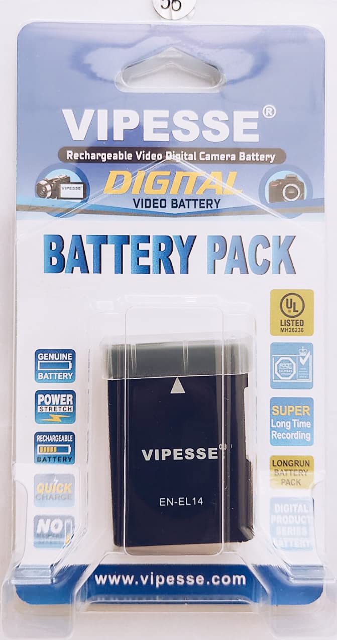 EN-EL14 Battery for Nikon D3100, D3200, D3300, D3400, D3500, D5100, D5200, D5300, D5500, D5600, DF Coolpix P7000, P7100, P7700, P7800 Digital Camera