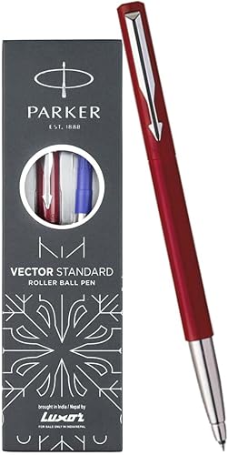 Parker Moments Vector Standard Chrome Trim Roller Bolígrafo (rojo)