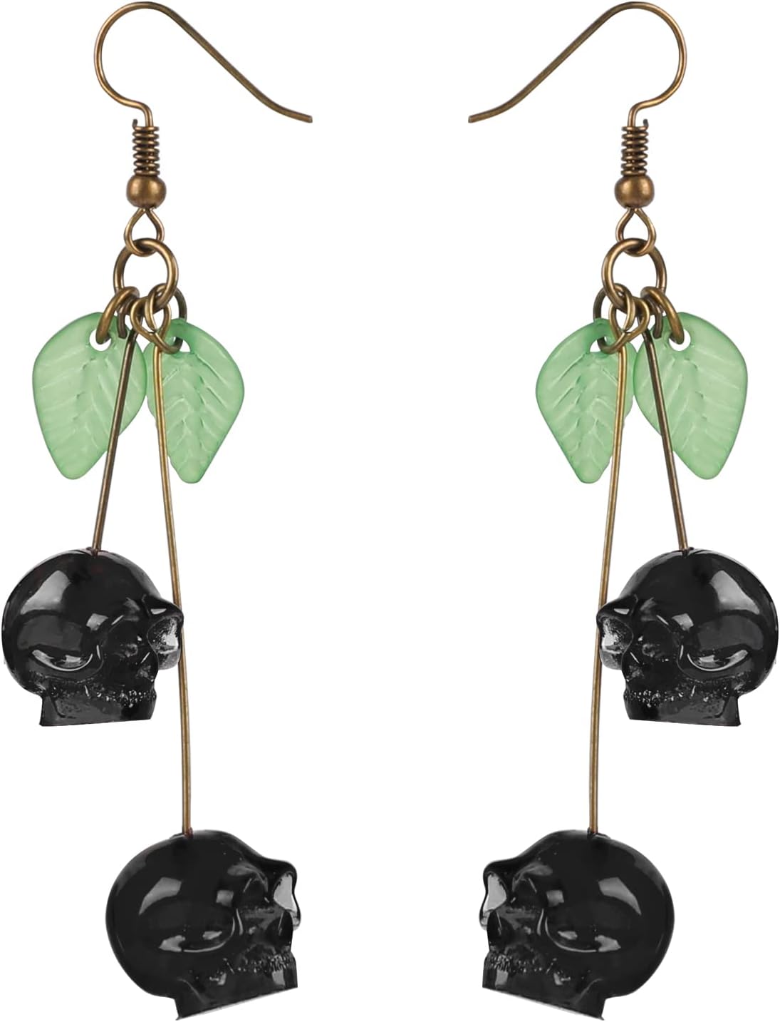 ZKBKJSPZJBSkull Cherry Earrings/Red Skulls Earrings/Halloween earrings/funky spooky quirky earrings/Nickel Free