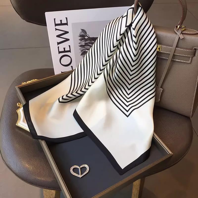 MEISEE 100% Pure Mulberry Silk Scarf 26" Square Scarf Neckerchief Headscarf Breathable Lightweight for Women Gift Packed2