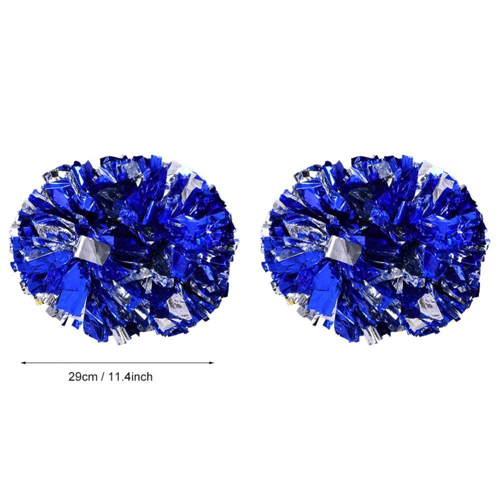 Dilwe Cheerleader Pom Poms 8 Colori Plastica Mano Fiore Palla per Sport Scuola Competizione Argento Blu