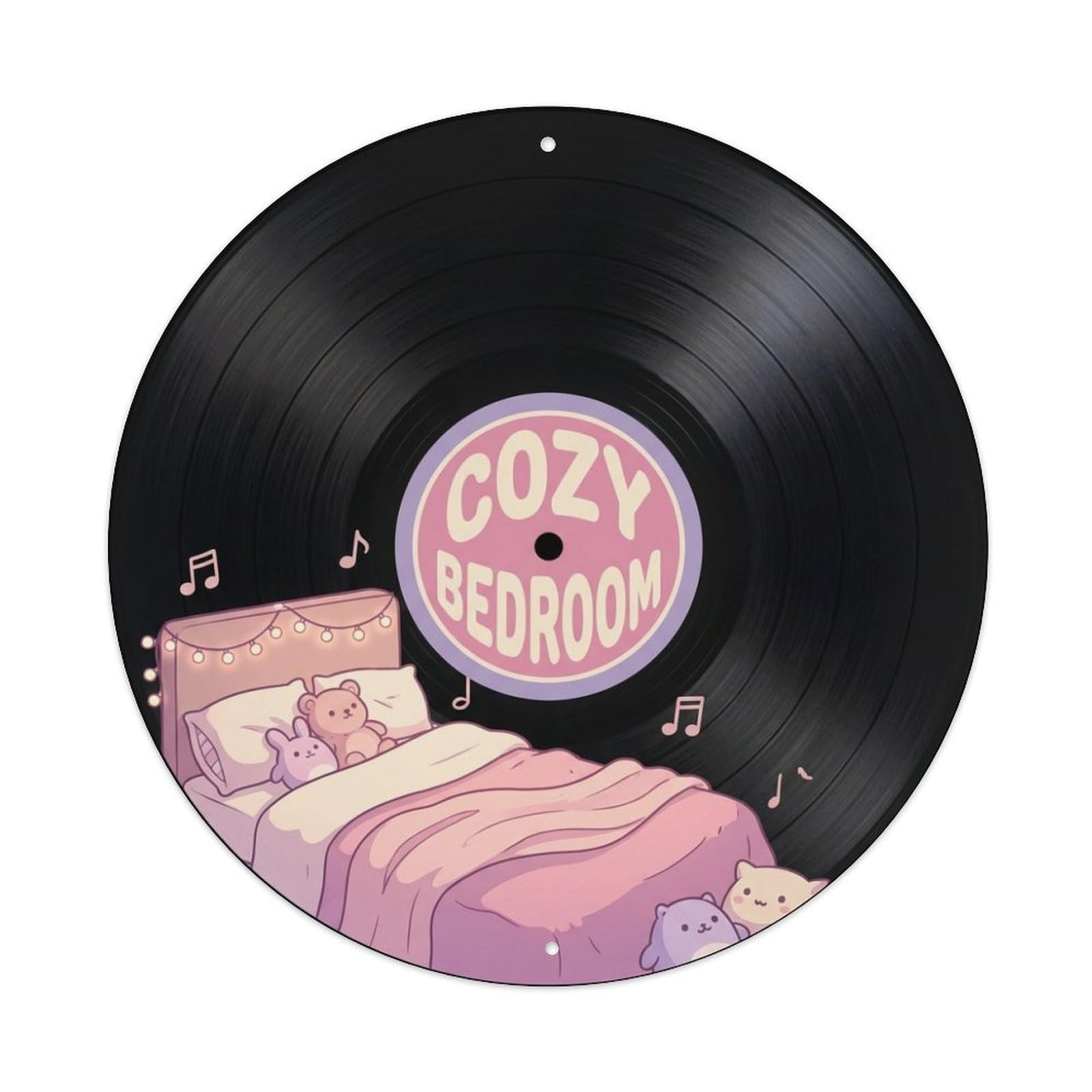 Cozy Sleepy Vinyl Groove Lo Fi Music Cover Metal Tin Sign