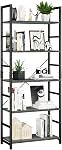 NUMENN 5 Tier Bookshelf, Tall Bookcase Shelf Storage Organizer, Modern Book Shelf for Bedroom, Living Room and Home Office, Vintage