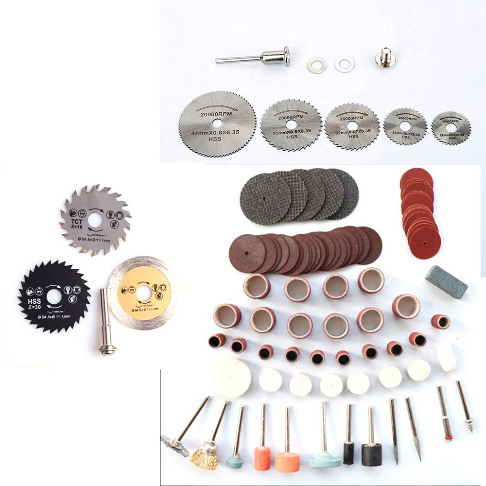 105Pcs Accessories Abrasive Tools with 6pcs HSS Circular Saw Blade / 3 Pcs HSS Mini Wood Circular Saw Blade (114 Pcs Suitable for Grinding/Cutting/polishing) (B09C3S26XH) Amazon Price History, Amazon Price Tracker