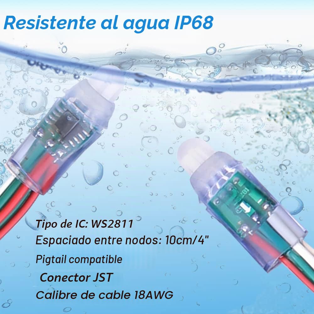 DC5V 500 unidades WS2811 de 12 mm de luz LED RGB digital difusa de píxeles LED redondos direccionables individualmente, módulo impermeable para Halloween, Navidad, cartelera, decoración de