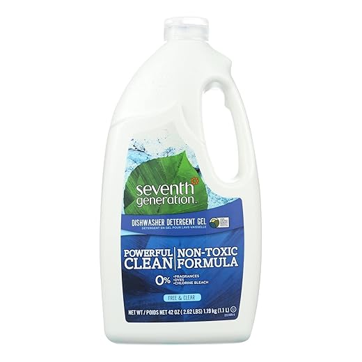 Seventh Generation Free and Clear Automatic Dishwasher Gel, 42 Ounce - 6 per case.