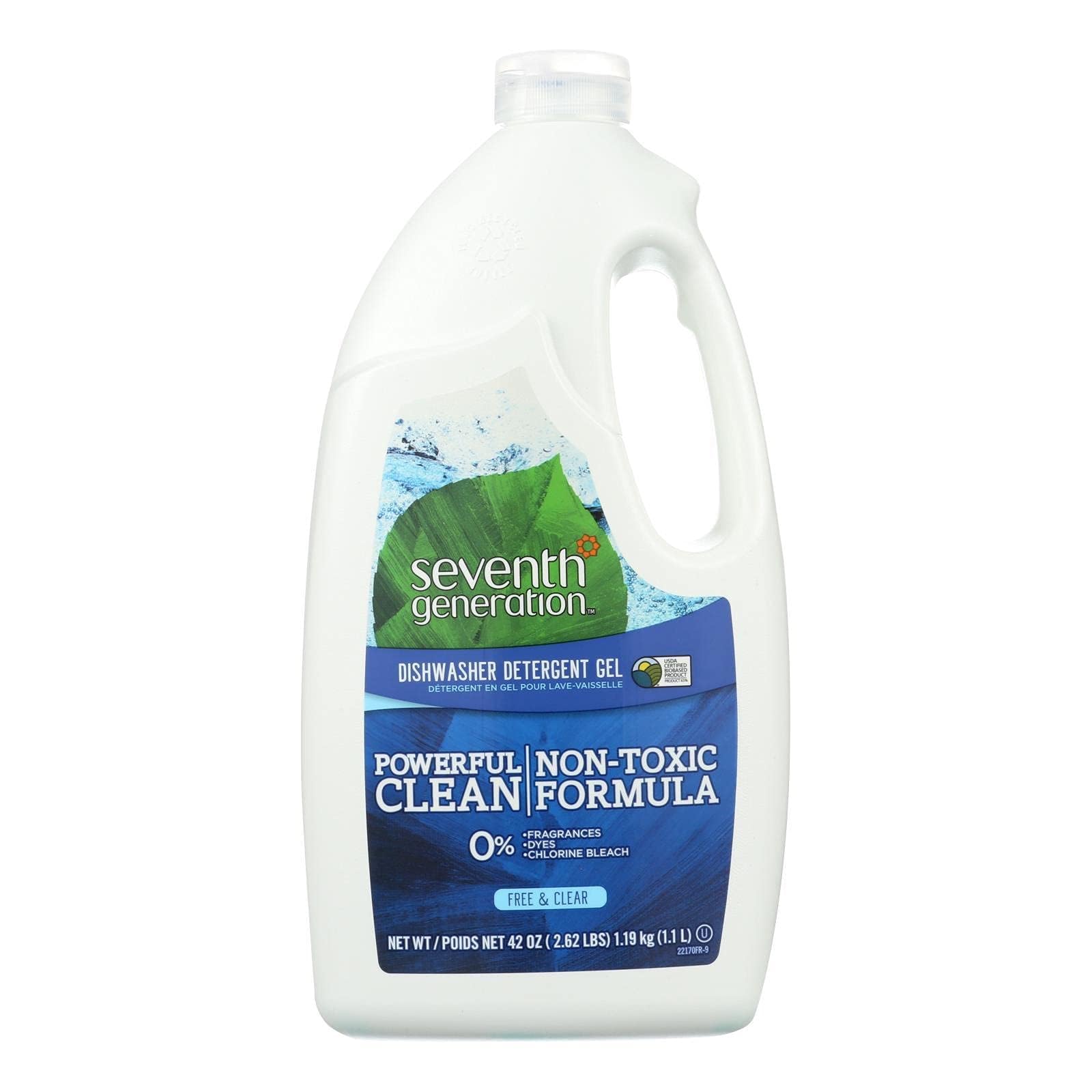 Seventh Generation Free and Clear Automatic Dishwasher Gel, 42 Ounce - 6 per case.