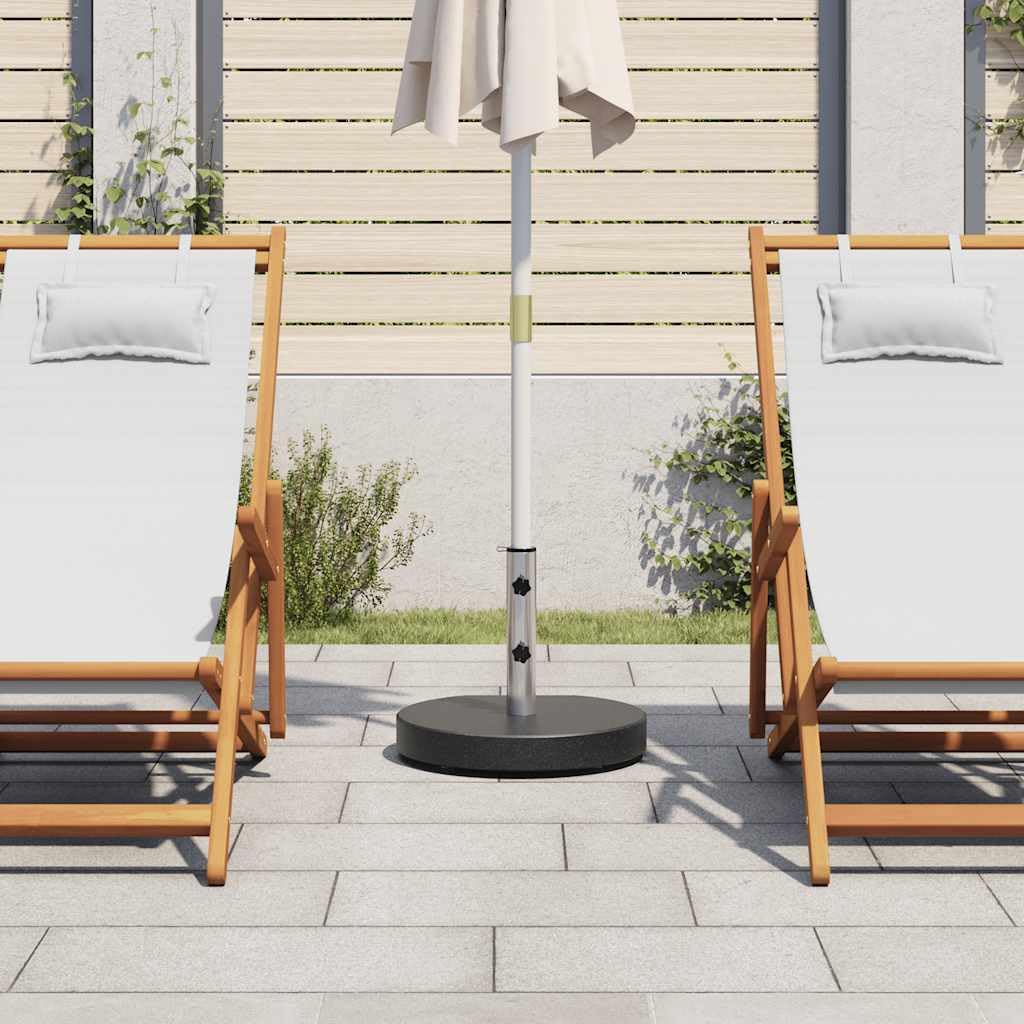Supporto per ombrellone in granito, 28,5 kg, rotondo, nero, con supporto in acciaio inox, adattatore per palo da 38/48 mm, base stabile per balcone, terrazza, giardino