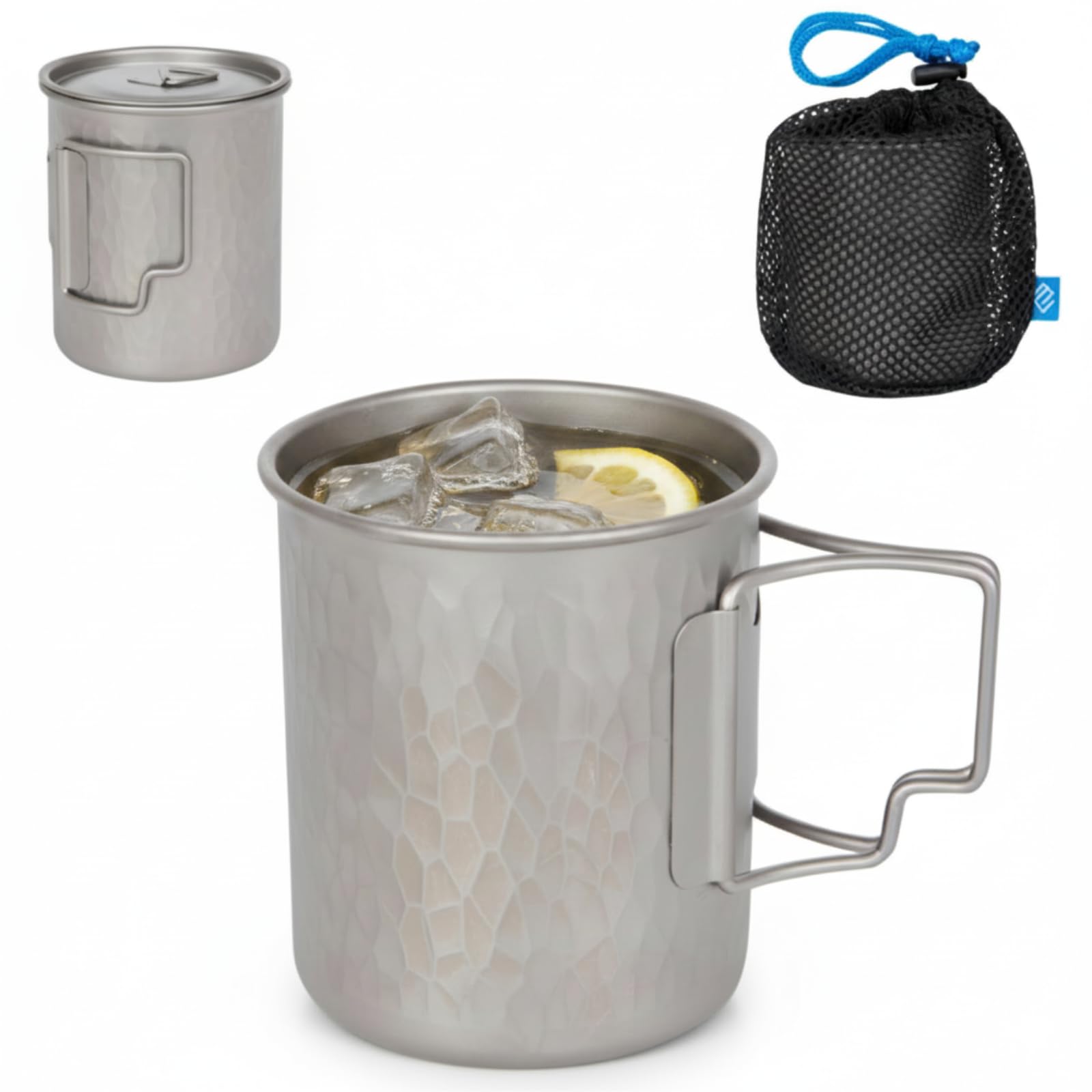 Amazon.co.jp: COOK'N'ESCAPE チタンマグカップ 450ml 槌目 軽量 無