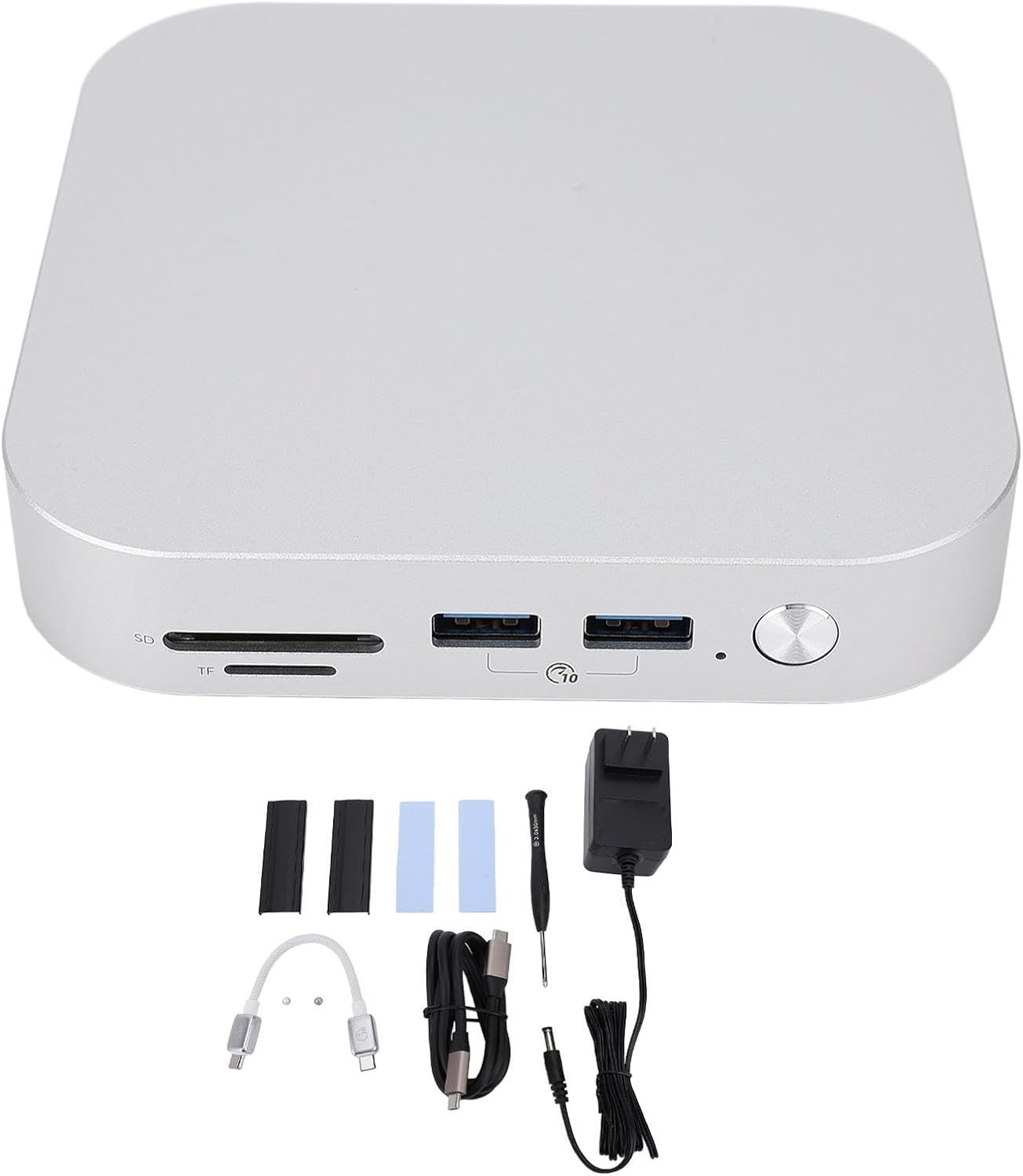 ASHATA M47P Docking Station for iOS Mini M4 Dock, 10Gbps Fast Data Transfer, 40Gbps Bandwidth, Aluminum Alloy Dual M.2 SSD Stand Hub for iOS Mini M4 Dock (US)