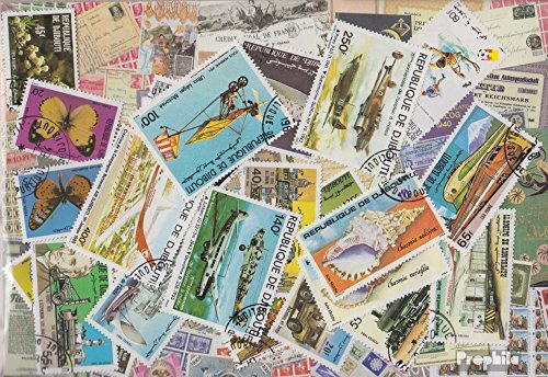 Prophila Collection Gibuti 25 Diversi Francobolli
