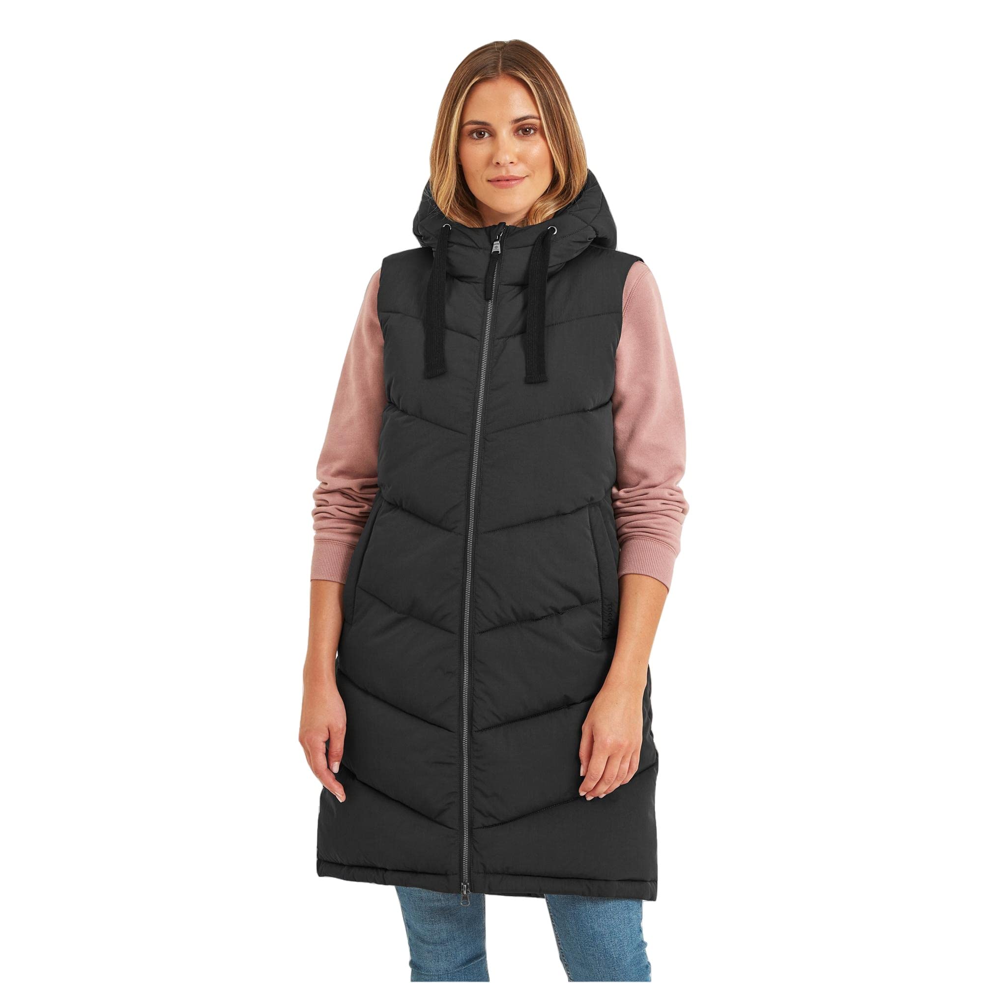 TOG24 Ranskill Womens Gilet, Quilted Puffer, Wind Resistant, Warm, with Thermal Eco Filling, Hood, Two Lower Zip Pockets and Two Way Zip