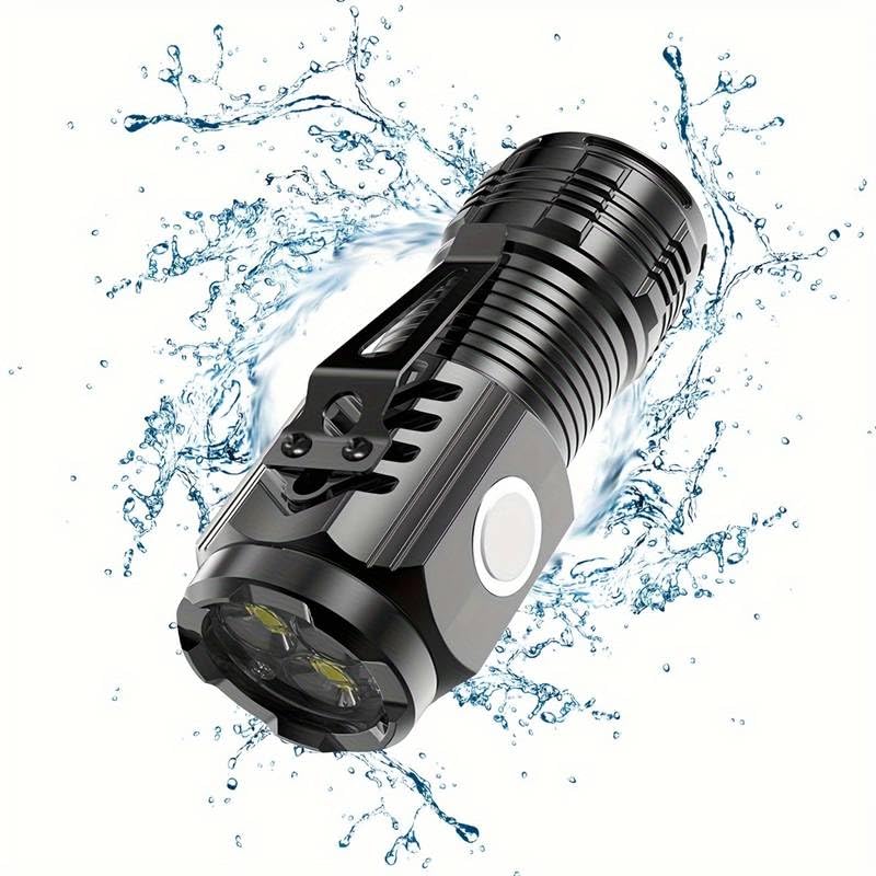 Kixre Small Powerful Portable Clip Flashlight, Waterproof Mini Three-Eye LED Searchlight, High-Lumen Built-in Lithium Battery, Strong Magnetic Metal Surface, Suitable for Camping, Hiking, Emergency-image-29