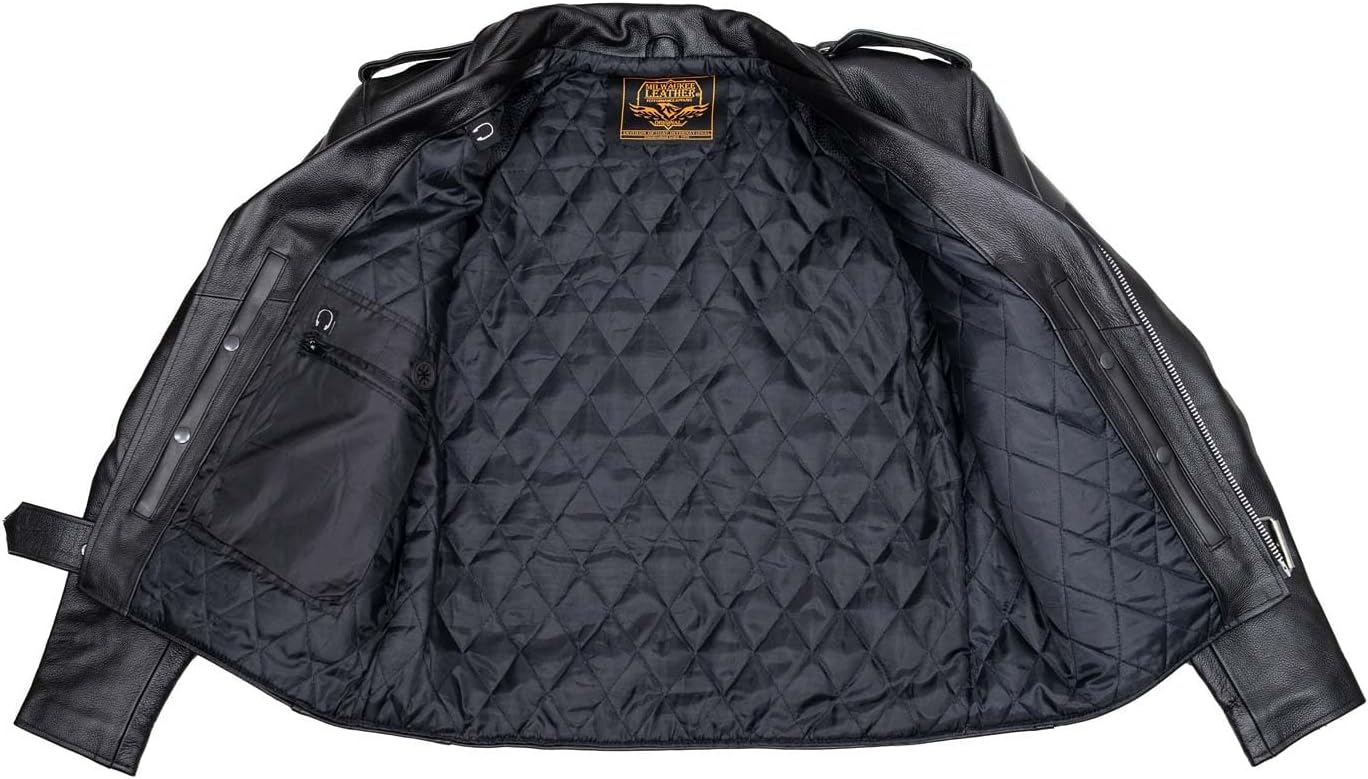 Milwaukee Leather Men's Classic Premium Leather Motorcycle Biker Riders Jackets - Image 3