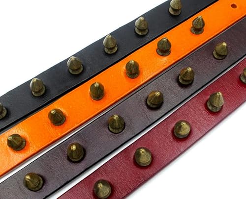 Miniatura 8 de Collar de perro con pinchos para perros pequeños, remache de hongos, piel sintética suave, collar con tachuelas para gato, ajustable para mini raza