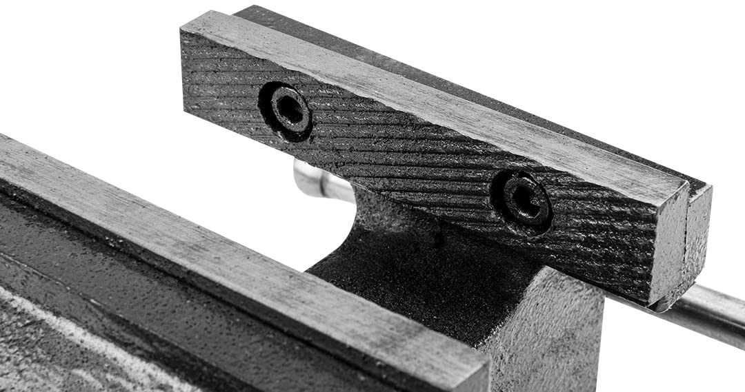 Topex - Morsa da banco in ghisa con base girevole e incudine, ganasce temprate, lunghezza 330 mm, larghezza 125 mm
