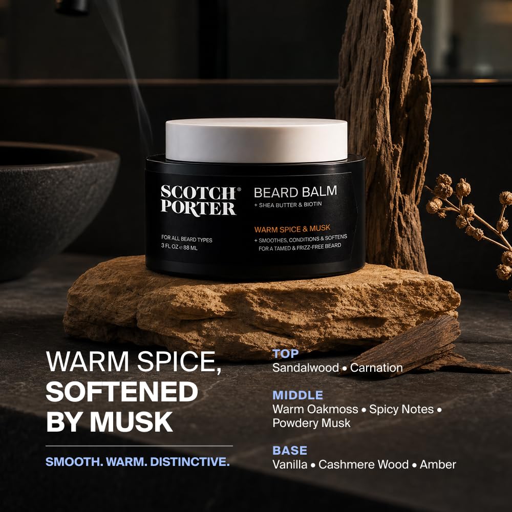 Scotch Porter Odżywczy balsam do brody dla mężczyzn, nawilża, wygładza, dodaje blasku i oswaja odlatujące włosy, formułowany z nietoksycznych składników, wolny od parabenów, siarczanów i silikonów