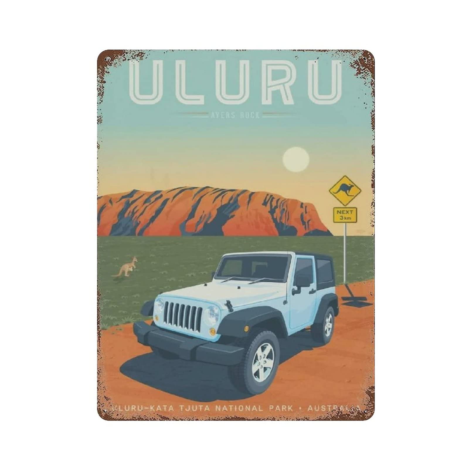 Uluru Ayers Rock Tin Sign Metal Plaque Art Hanging Iron Painting Retro Home Kitchen Garden Garage Wall Decor 16"x12"