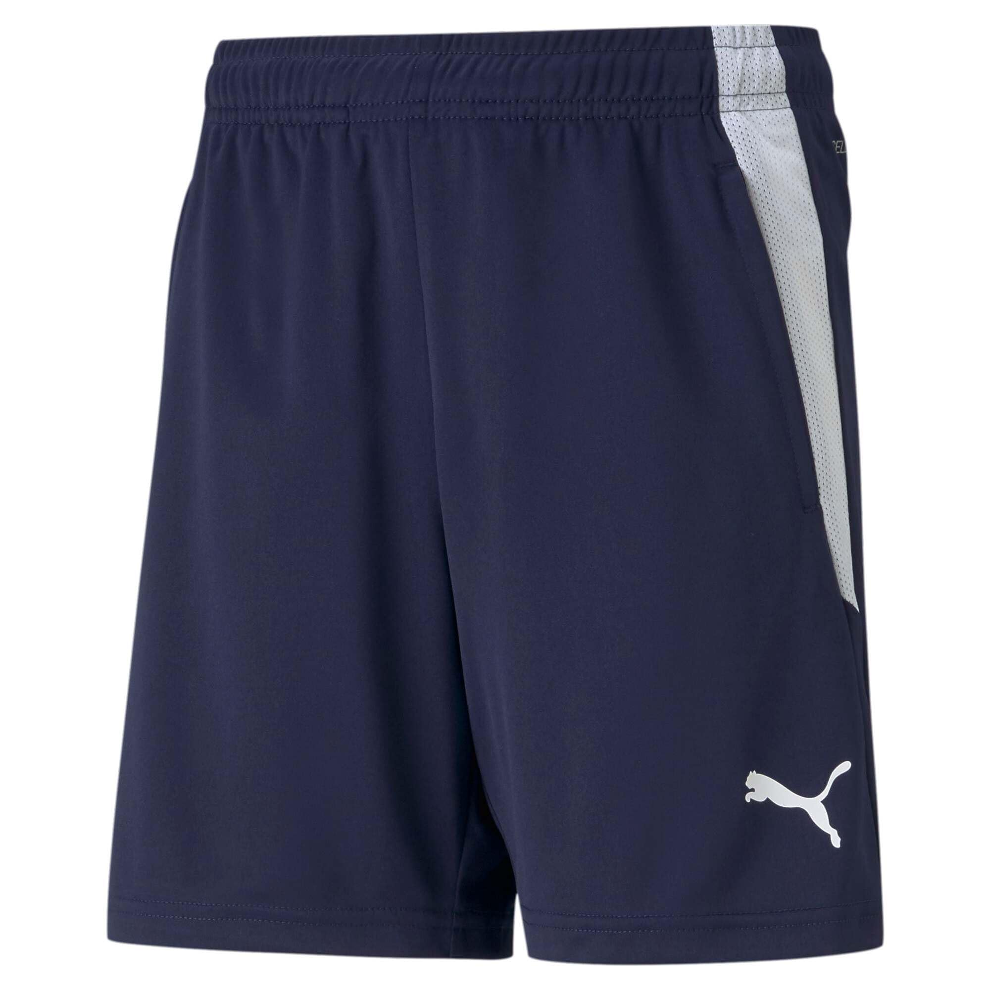 Puma Junior Teamliga Zip Pocket Training Shorts Navy