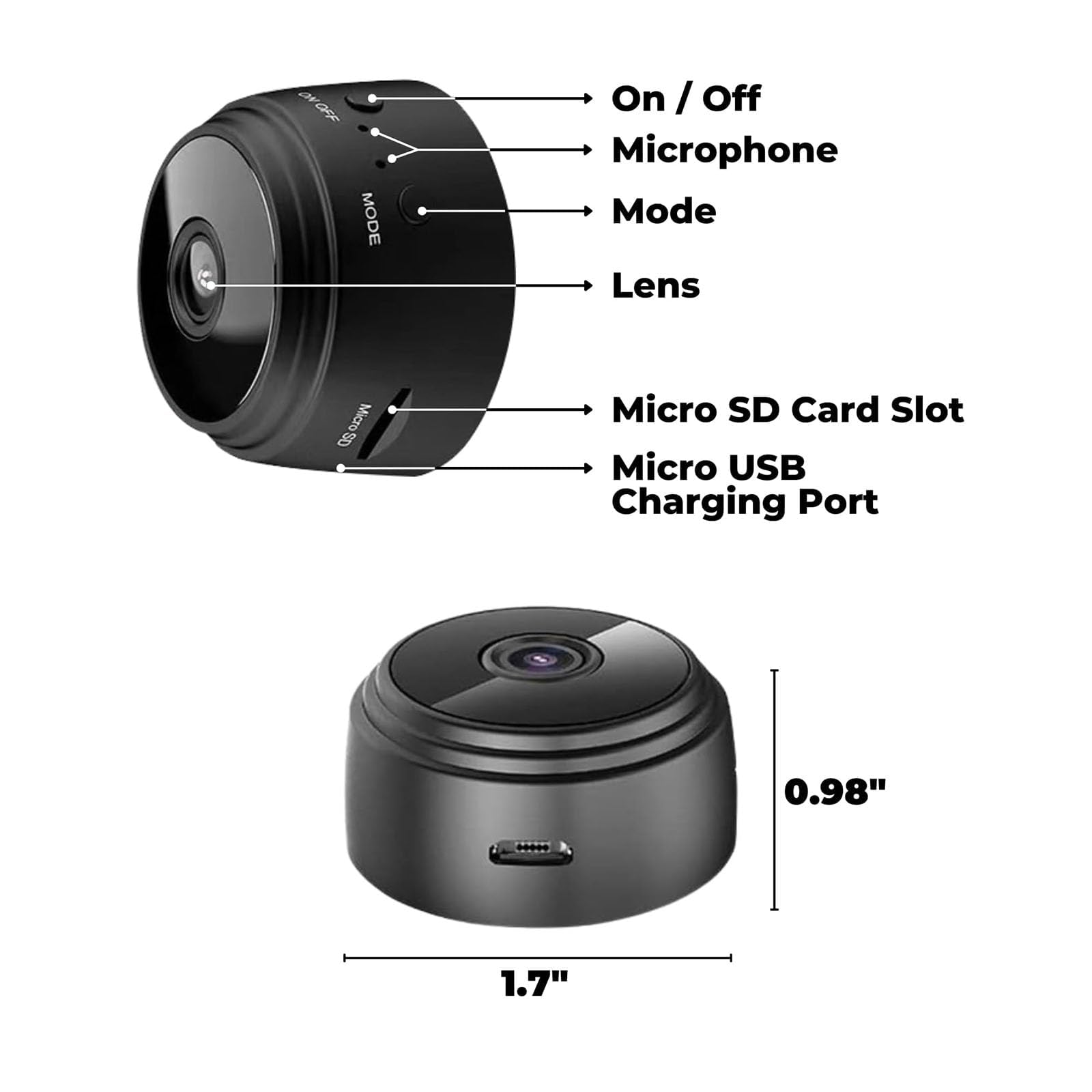 Caméra Espion Magnétique Secret Scope - Mini Caméra WiFi 1080p HD Avec Vision Nocturne - 3