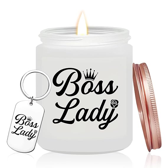 KOYFOYO Boss Lady Gifts for Women - Boss Lady Candle for Bosses Day - Birthday Gifts for Boss Women - Christmas Gift for Female Leader - Farewell Retirement New Job Gifts for Boss Women