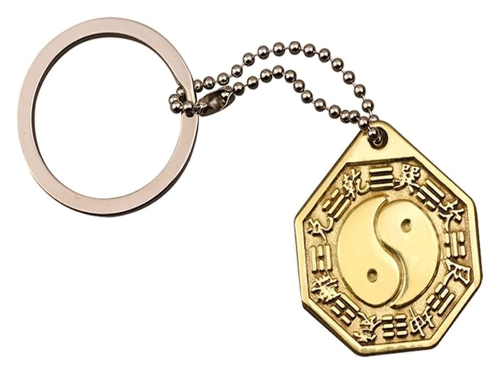 BAFAFA Chinese Feng Shui Gossip Mirror,Vintage Convex Concave Bagua Mirror,Entrance Feng Shui Chinese Copper Keychain Tai Chi Convex Concave Home Decoration Accessories Mirror (Color : 3cm B)