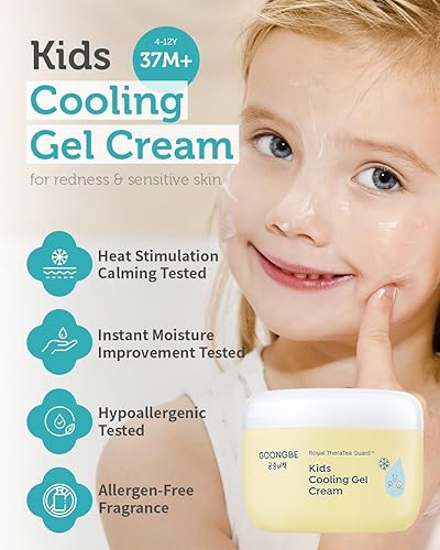 Miniatura 2 de GOONGBE Crema de gel refrescante para niños, hidratante calmante y refrescante diario para rostro y cuerpo, gel fresco para piel caliente con cica