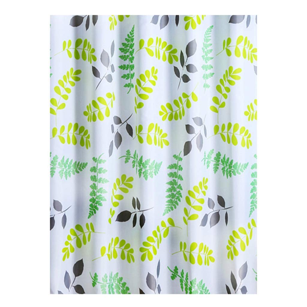 Rideau de douche vert 150x180 cm en tissu imperméable et épais pour la salle de bain