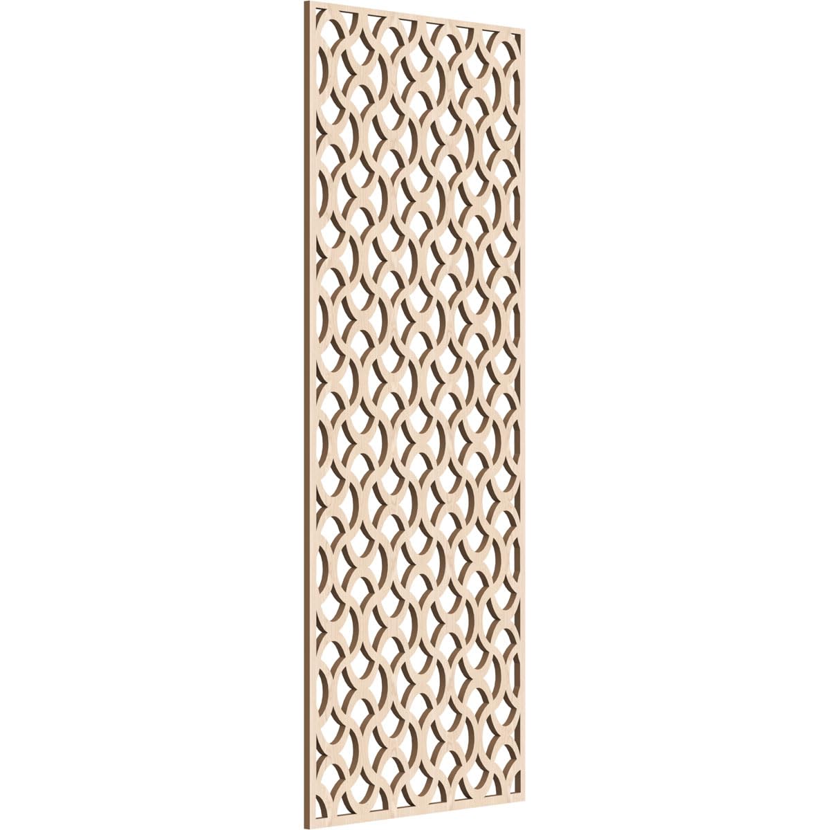 19 3/8"W x 49 3/8"H x 3/8"T Resort Decorative Fretwork Wood Wall Panels, Red Oak