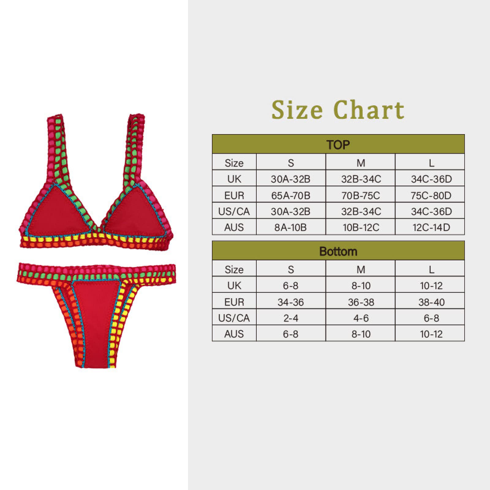 Summer Fashion Plus Size Swimsuit Sexy Handmade Crochet Bikini Set Red Split Stroje Kąpielowe Backless Bielizna Odzież