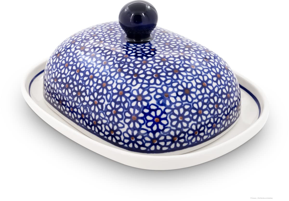 Bunzlauer Butter Dish with Lid Handle for 250 g Butter Decoration DEK 120