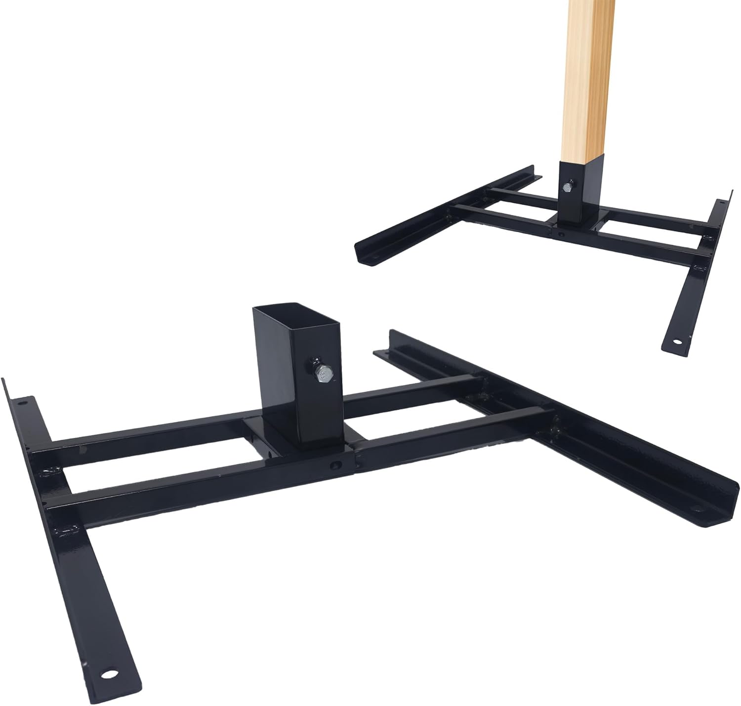 Target Stand Base for AR500 Steel Shooting Targets, Compatible with 2x4 Wooden/Steel Posts, Metals, H-Shape, Black