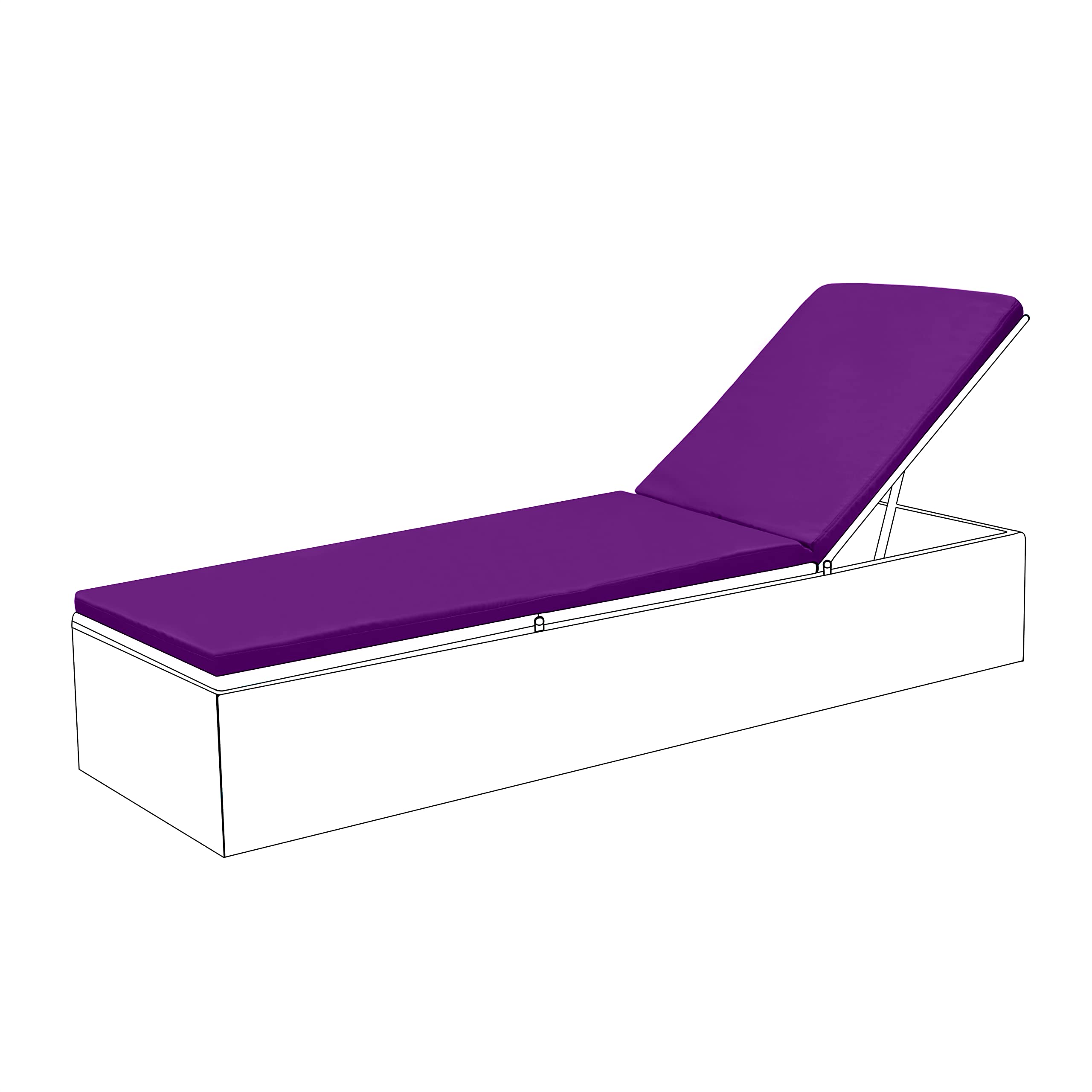 Coussin de transat de jardin extérieur violet avec assise de siège respirante