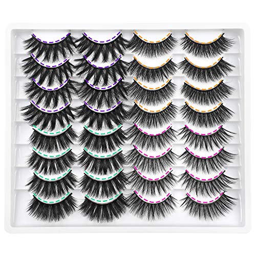 Winifred False Eyelashes Volume 3D Fake Eyelashes Strip Fluffy Natural False Lashes Pack 16 Paris 4 Styles Mixed