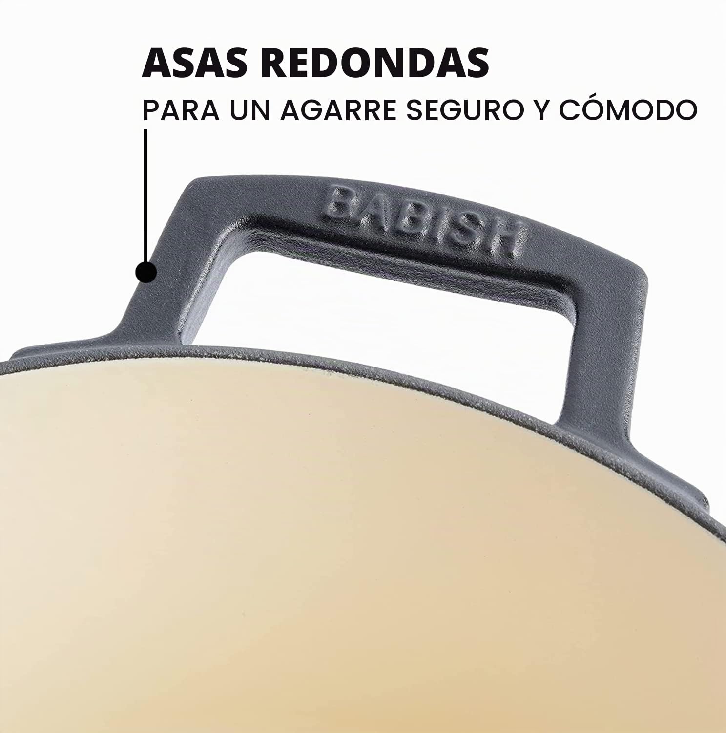 Babish, Olla holandesa de 5,7 litros hecha de hierro de fundición con tapa y esmaltado interior