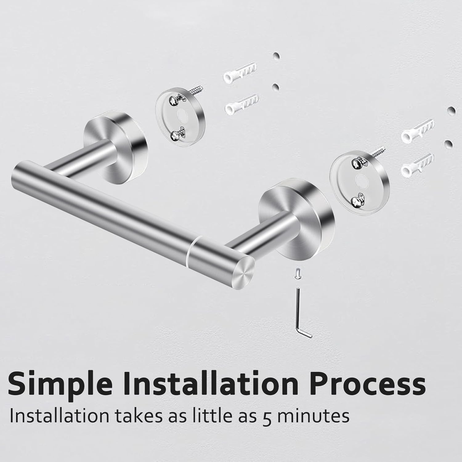 Stainless Steel Toilet Roll Holder, Double Post Pivoting Toilet Paper Paper Holder, SUS 304 Stainless Steel Toilet Tissue Holder Wall Mounted for Bathroom, Cabinet, Kitchen, RV