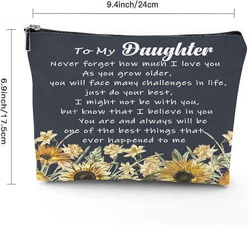 Miniatura 2 de Regalos para mamá, sobrina, hija, hermana, bolsa de maquillaje para mujeres, regalo de cumpleaños, Navidad, cosmético, neceser de viaje, Hija-A004