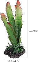 Vista 3 de Planta artificial de cactus, plantas acuáticas de plástico de simulación, terrario, reptiles, hábitats, decoración del hogar, para peces, acuarios