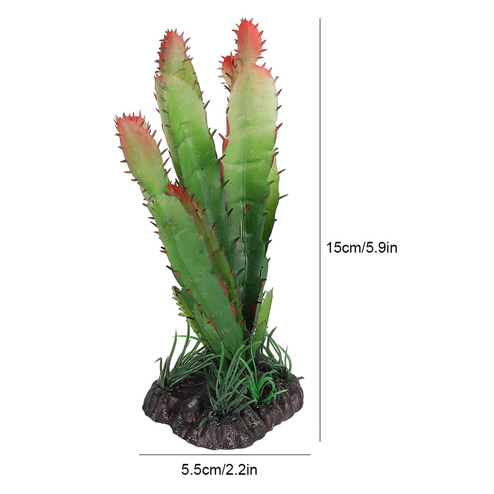 Glomora Artificial Cactus Plant - Plastic Cactus Decorations for Home, Terrarium, and Reptile Habitats - Simulation Plastic Aquatic Plants for Flower Arrangements