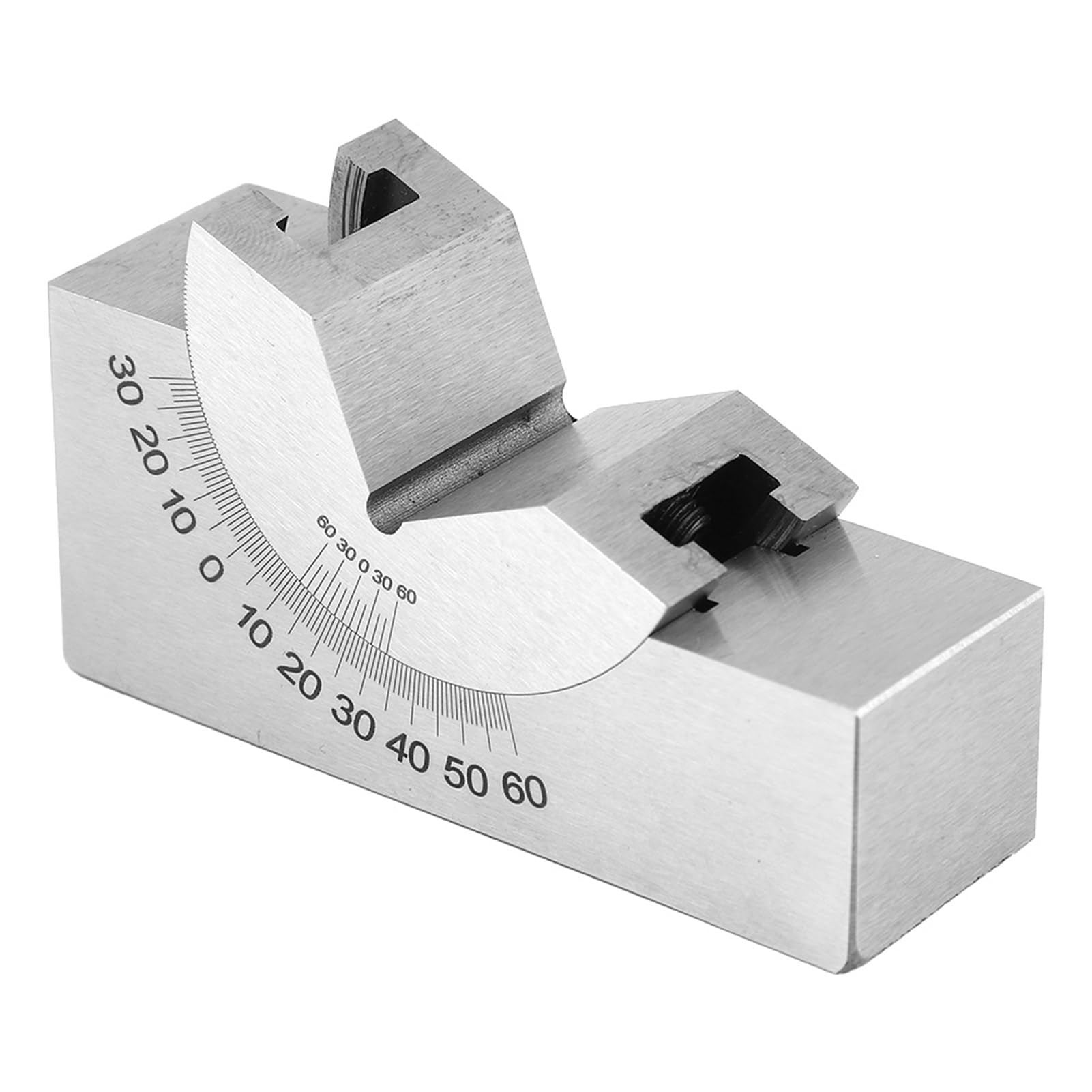 Zerodis V-Block mit Einstellbarem Winkel, Werkzeugstahl-Präzisions-Winkelfräsvorrichtung 75 X 25 X 36 Mm, 0 Bis 90 Grad Stufenlose Neigung, 0,01 Mm Geschliffene Flächen, für Benutzer von