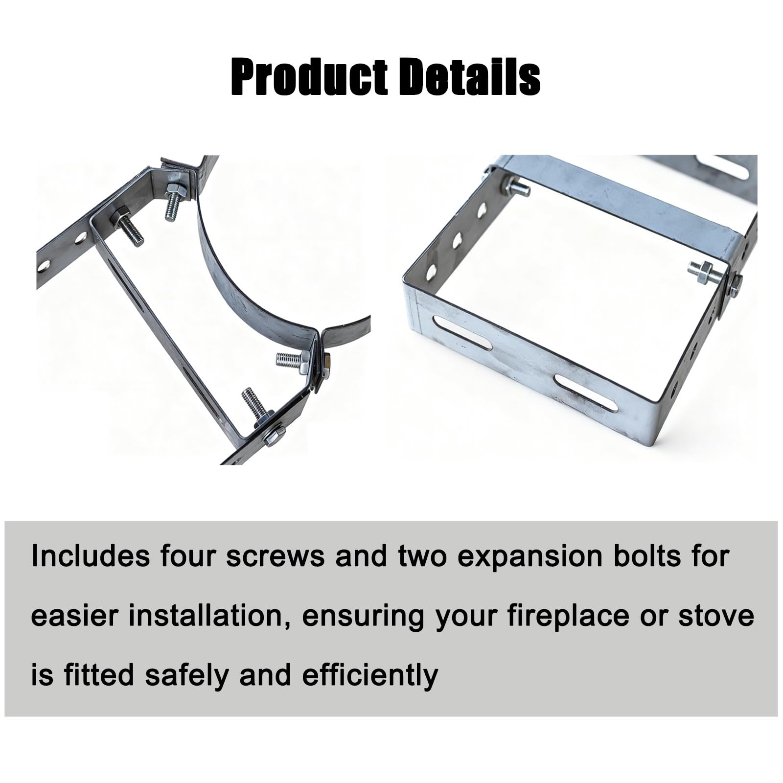 1 soporte de pared for tubo de chimenea de 150 mm - Soporte ajustable de acero inoxidable for chimeneas y estufas de leña(Silver)