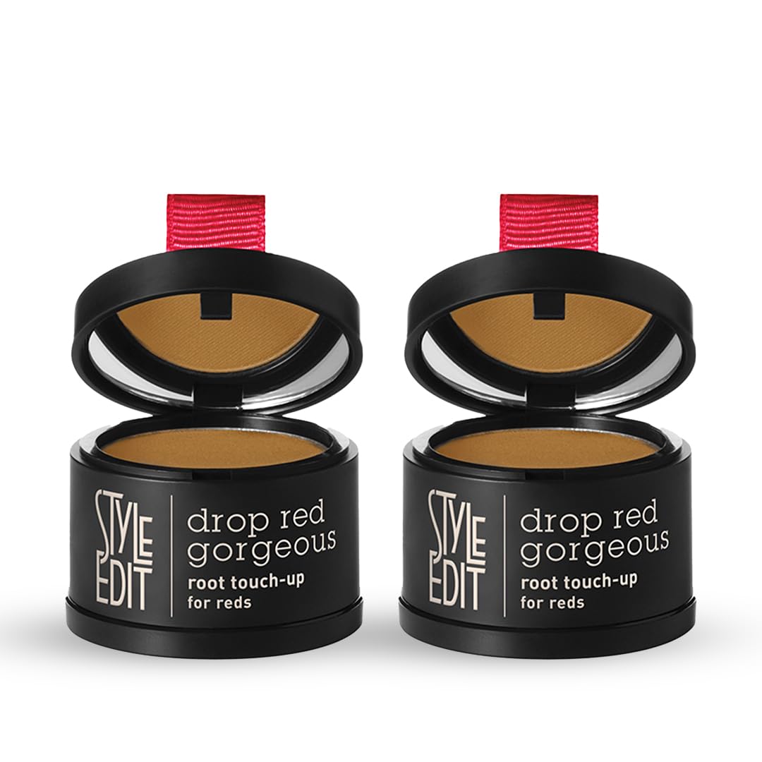 Style Edit Root Touch Up Powder | Temporary Hair Color for Gray Roots and Thinning Hair | Salon-Quality, Transfer-Resistant Hair Concealer | Light Red, 0.13 oz (Pack of 2)