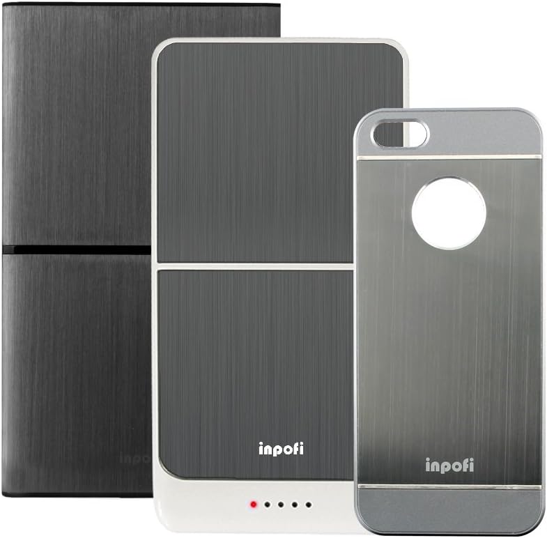 iNPOFi Wireless Charging System with Dual Mobile Charger, Pack B for iPhone 5/5s - Retail Packaging - Charcoal/Grey