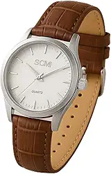 Relogio feminino de Quartzo Clássico, Pulseira de Couro, Mostrador Branco, Pulso Social, Analogico, estiloso, elegante moderno