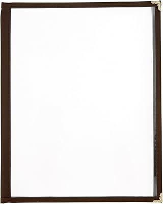 Menu Cover, 8-1/2' X 11', Fold-Out, Triple Pocket, 6-View, Plastic Laminate Folder, Brown Trimming (10 Pieces/Unit)