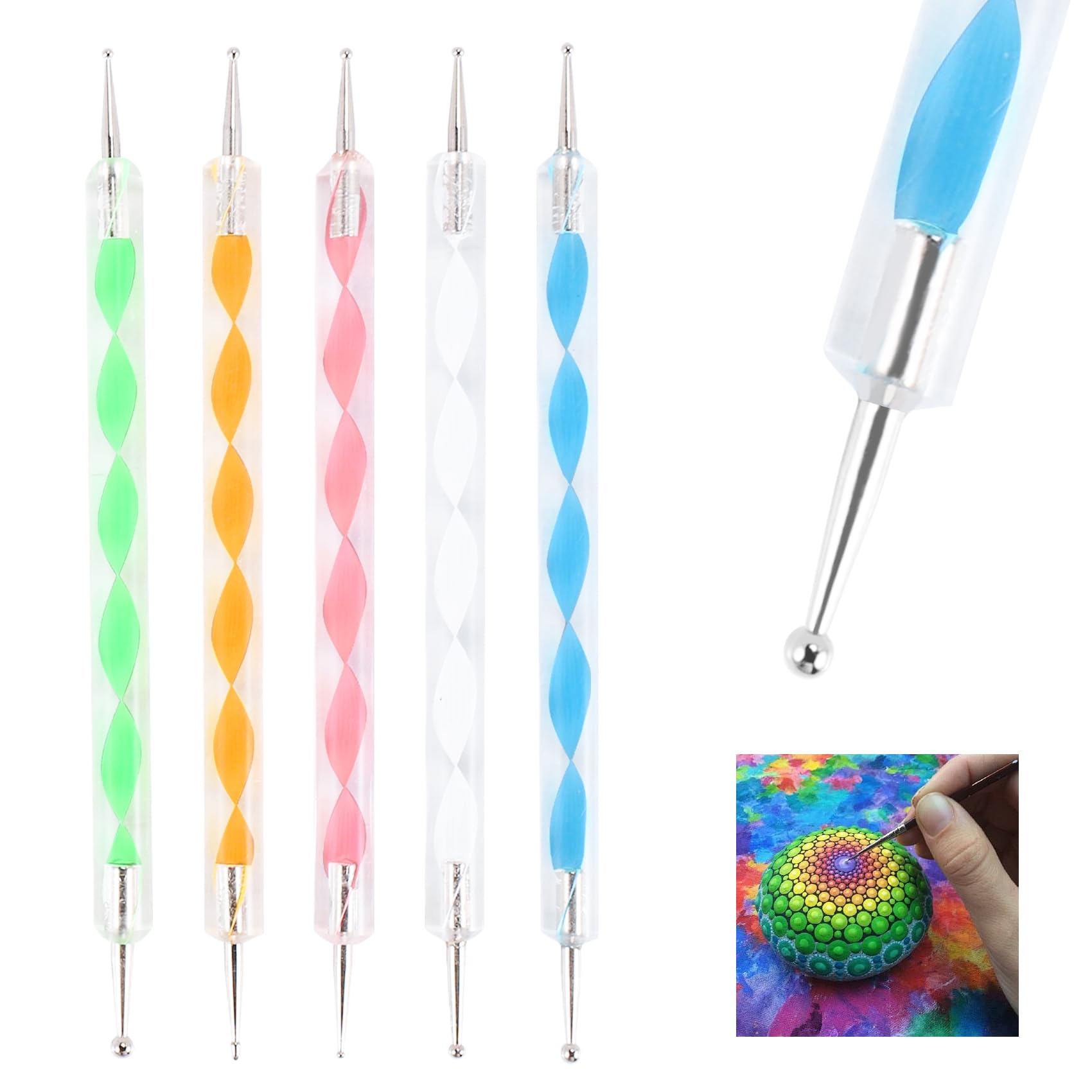 16 piezas Mandala Dotting Herramientas para Pintura Rocas Mandala Plantillas Kit Bola Stylus Arcilla Escultura Herramientas